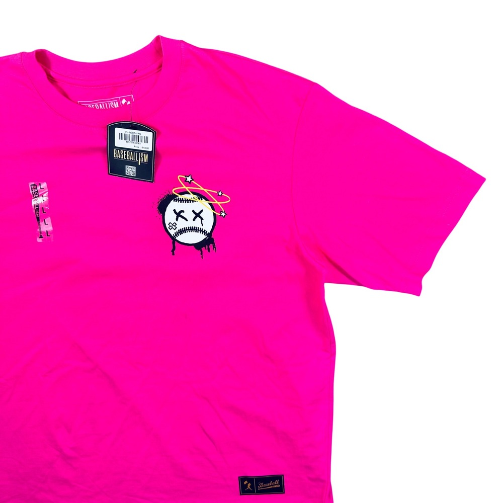 Baseballism Bad Day To Be A Baseball Graphic T-Shirt Pink Men's Large Summer